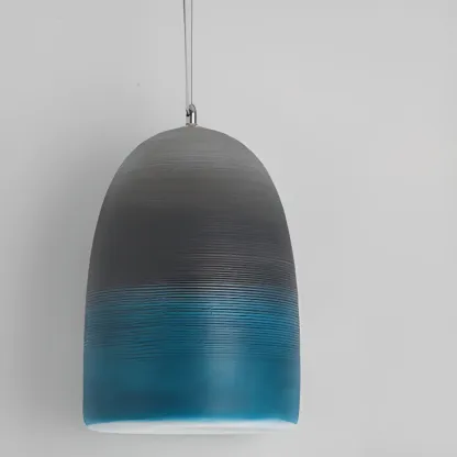 Nordic Black Half-Oval Gradient Pendant Lamp for Restaurant Image - 16