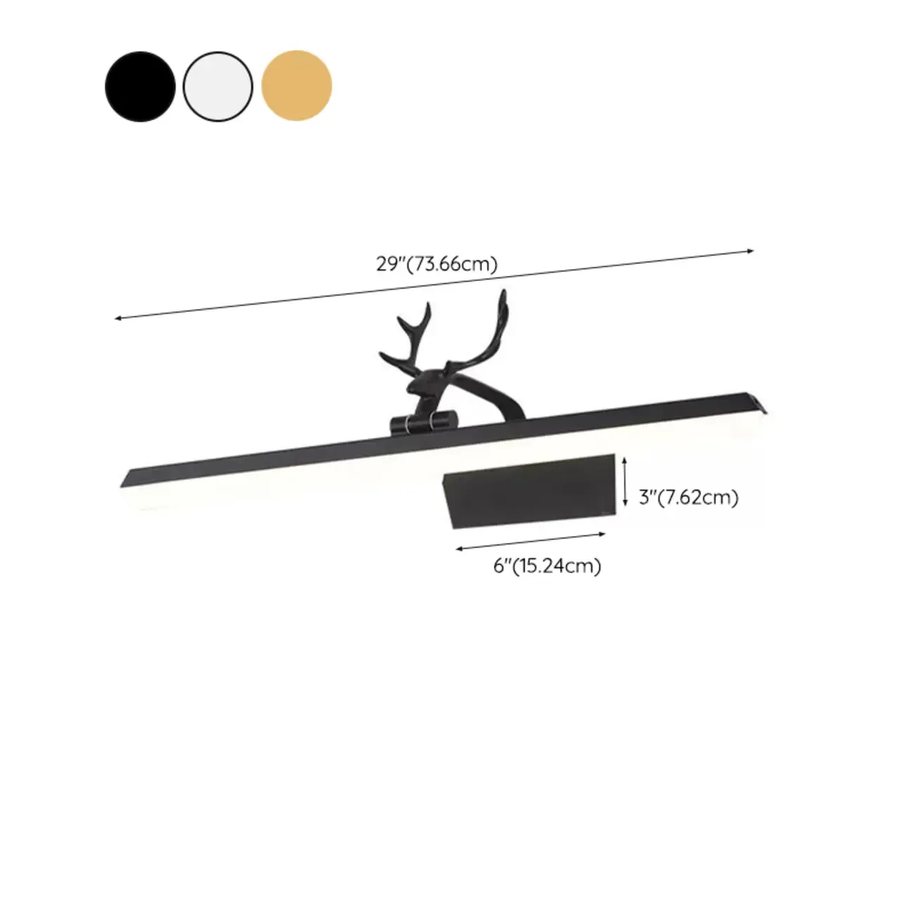 Black LED Wall-Mounted Vanity Lights with Sleek Design Image - 12