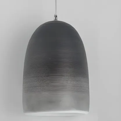 Nordic Black Half-Oval Gradient Pendant Lamp for Restaurant Image - 17