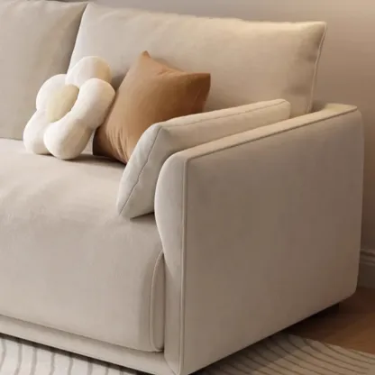 90.5"Modern Off-White Upholstered Loveseat 3 Seater Sofa for Living Room Image - 14