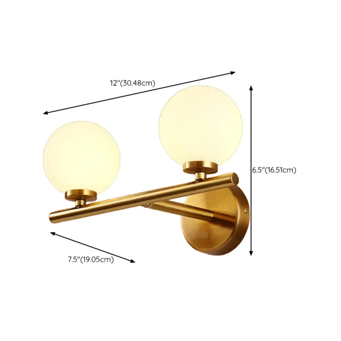 Medieval Vanity Mirror Light with Globe White Glass Shade  Image - 27