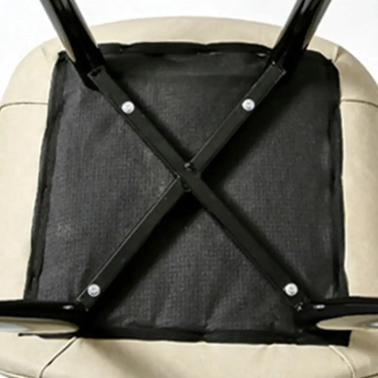 Simple Upholstered Leather Dining Chair Solid Back Metal Legs Image - 8