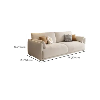 90.5"Modern Off-White Upholstered Loveseat 3 Seater Sofa for Living Room Image - 16