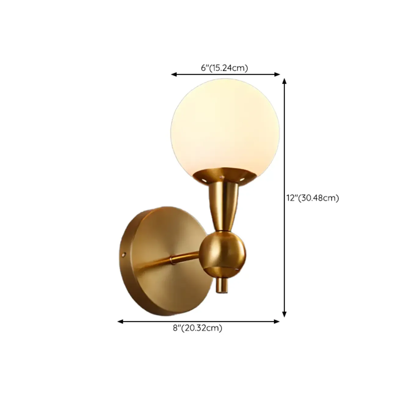 Medieval Vanity Mirror Light with Globe White Glass Shade Image - 29