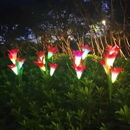 Artistic Floral Solar Decorative Landscape Lighting Image - 2