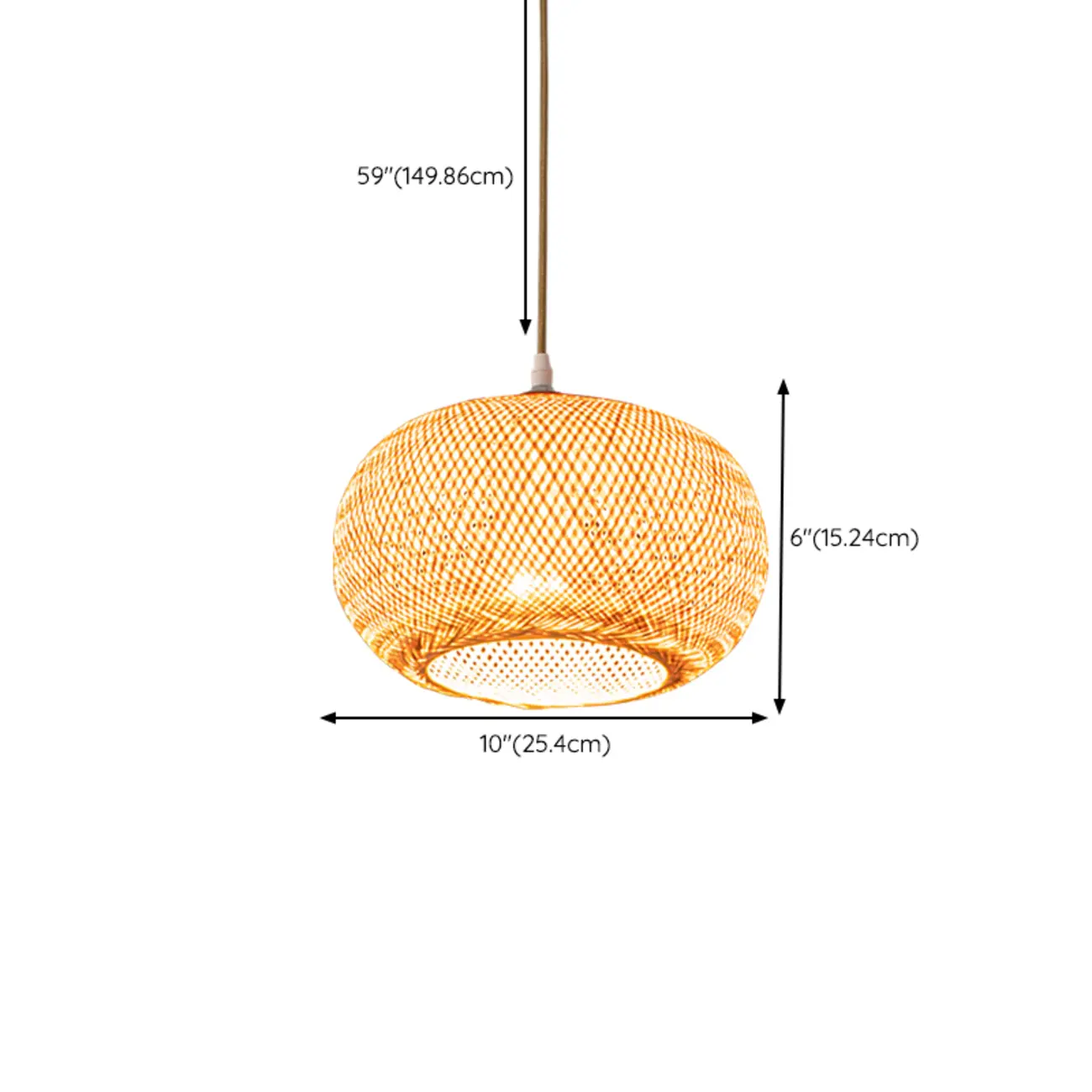 Japan Style Bamboo Lantern Pendant Lamp for Living Room #size