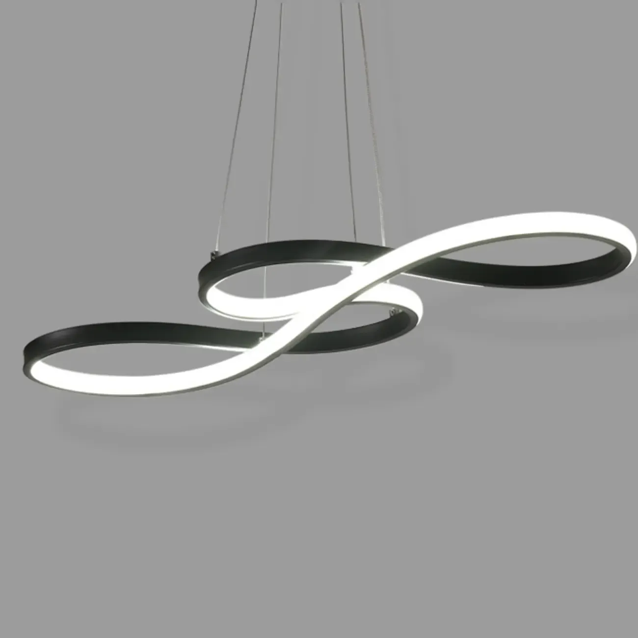Modern White Linear LED Island Pendant Light with Multi Dimming Image - 2