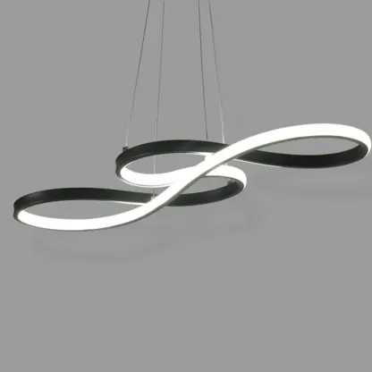 Modern White Linear LED Island Pendant Light with Multi Dimming Image - 2