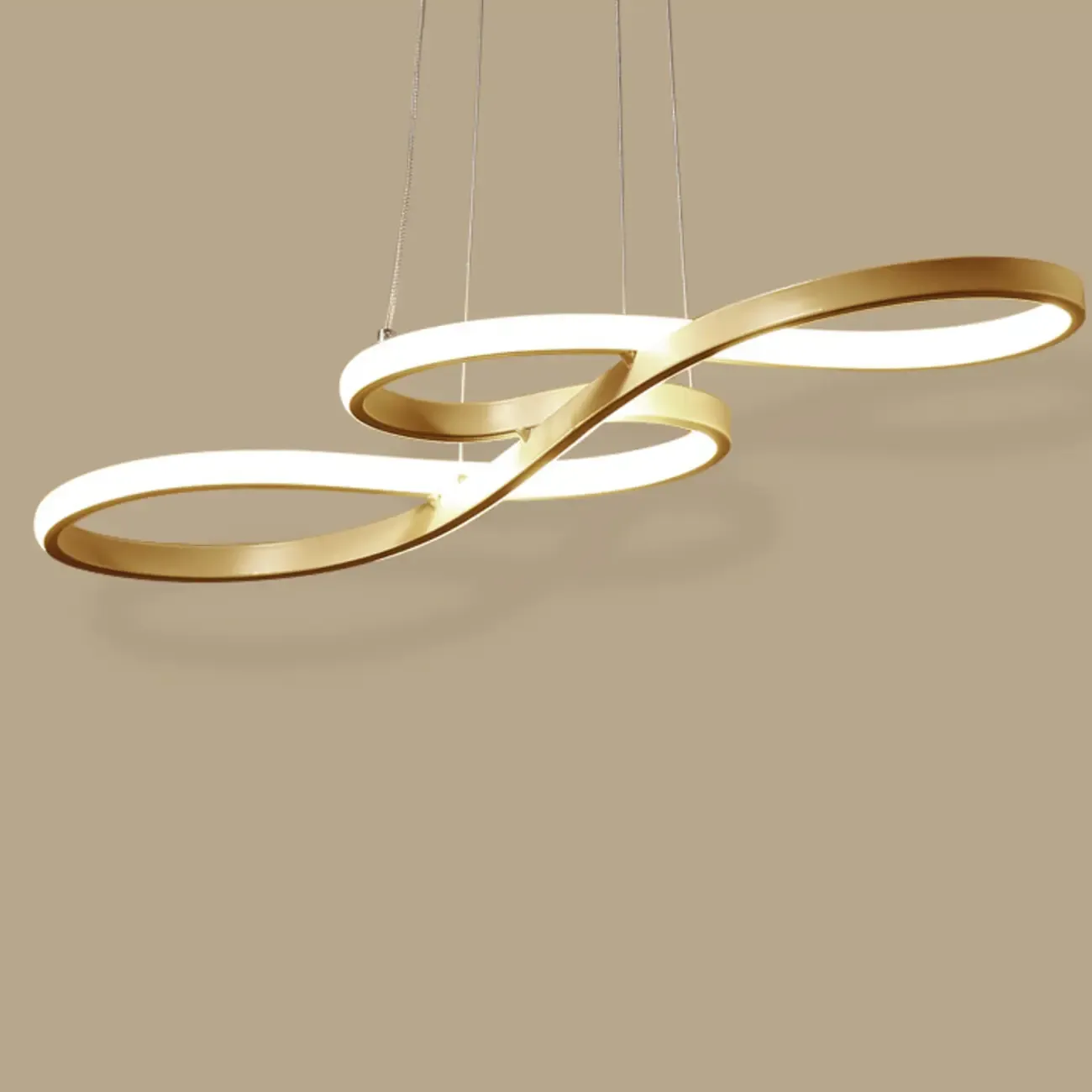 Modern White Linear LED Island Pendant Light with Multi Dimming Image - 3