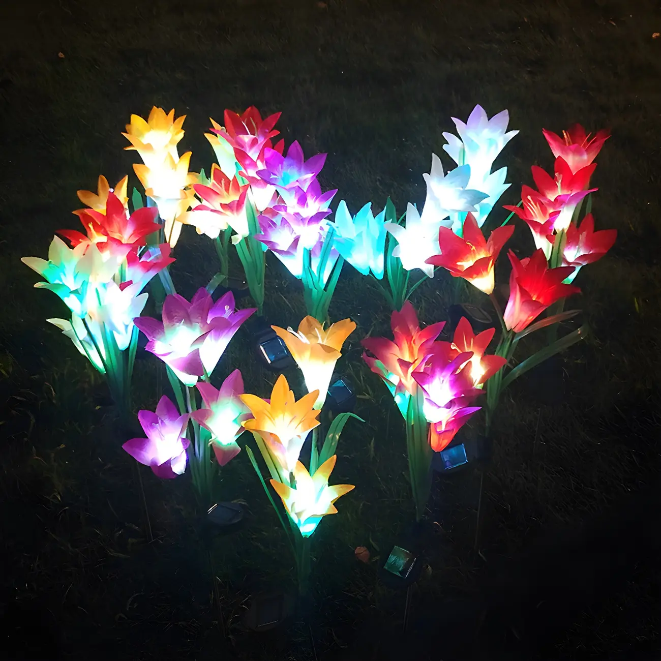 Artistic Floral Solar Decorative Landscape Lighting Image - 3 | homeyfad