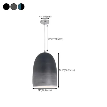 Nordic Black Half-Oval Gradient Pendant Lamp for Restaurant Image - 22
