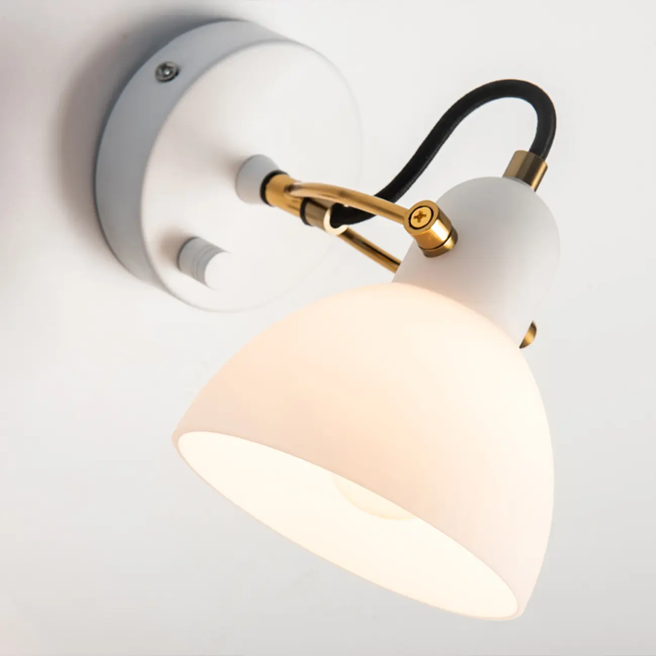 1-light Glass Dome Hemisphere Vanity Light for Bathroom Image - 6 | homeyfad