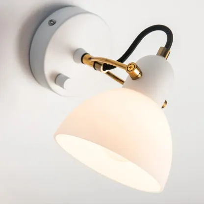 1-light Glass Dome Hemisphere Vanity Light for Bathroom Image - 6