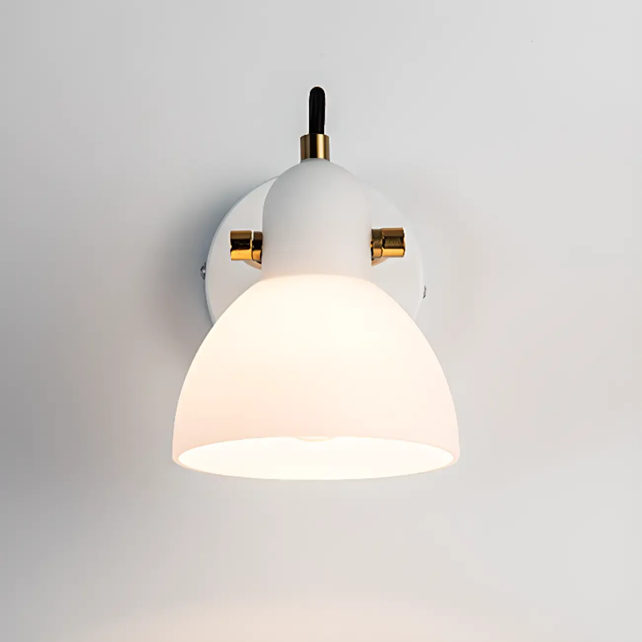 1-light Glass Dome Hemisphere Vanity Light for Bathroom Image - 7