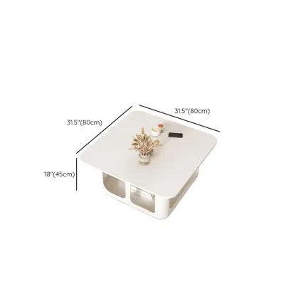 Minimalist Wooden Rectangular Coffee Table with Storage #size