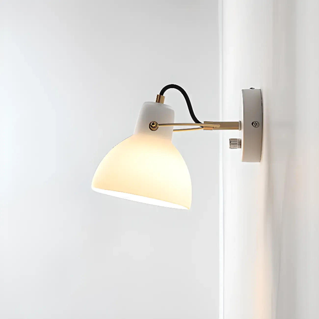 1-light Glass Dome Hemisphere Vanity Light for Bathroom Image - 8