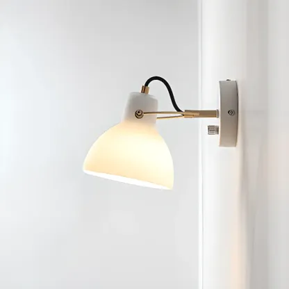 1-light Glass Dome Hemisphere Vanity Light for Bathroom Image - 8