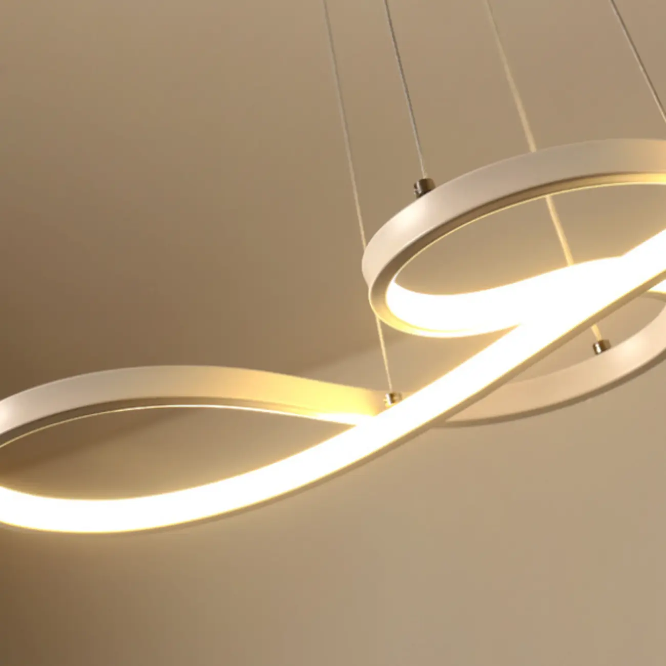 Modern White Linear LED Island Pendant Light with Multi Dimming Image - 9 | homeyfad