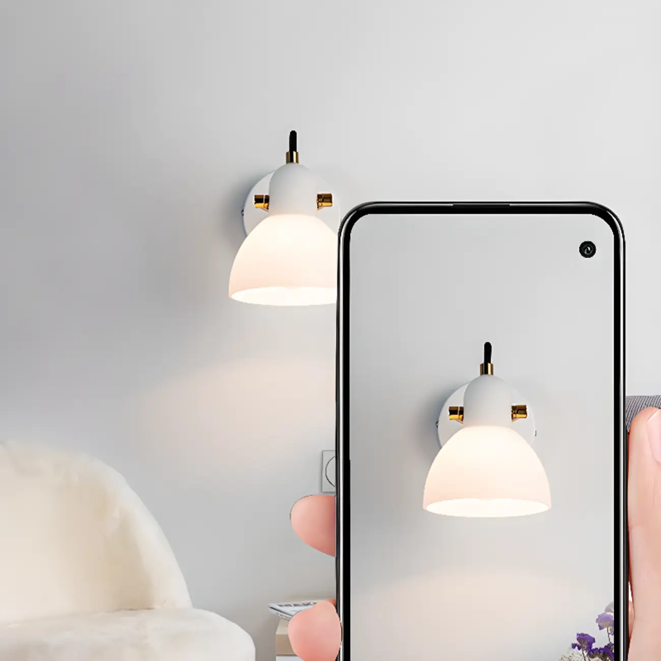 1-light Glass Dome Hemisphere Vanity Light for Bathroom Image - 11 | homeyfad