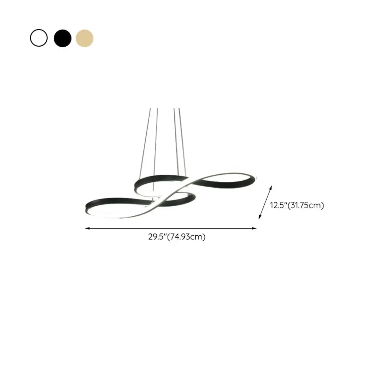 Modern White Linear LED Island Pendant Light with Multi Dimming #size