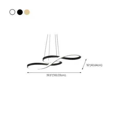 Modern White Linear LED Island Pendant Light with Multi Dimming Image - 12