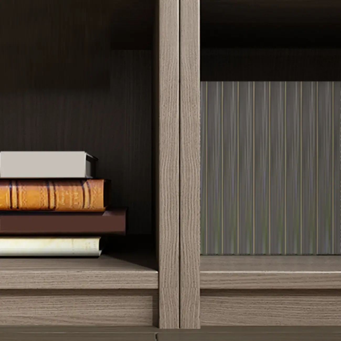 75" Modern Wood Bookshelf with Cabinet and Drawers Image - 5