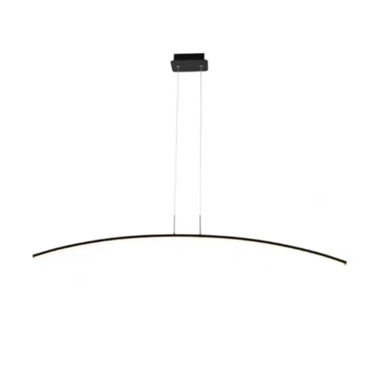 Black Linear Silica Gel Island Pendant Light Arch Shaped LED Image - 2