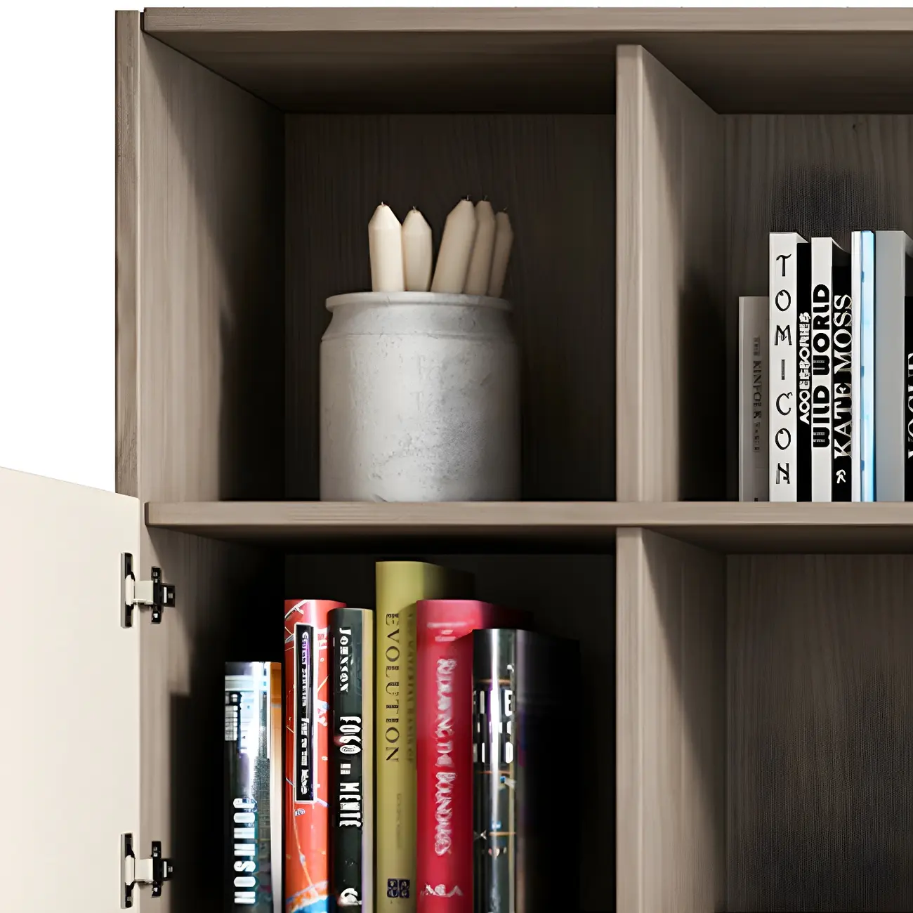 75" Modern Wood Bookshelf with Cabinet and Drawers Image - 9 | homeyfad