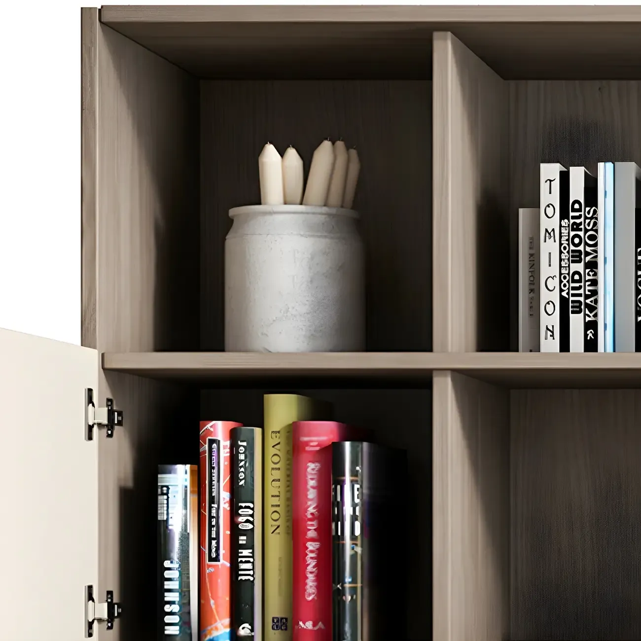 75" Modern Wood Bookshelf with Cabinet and Drawers Image - 9