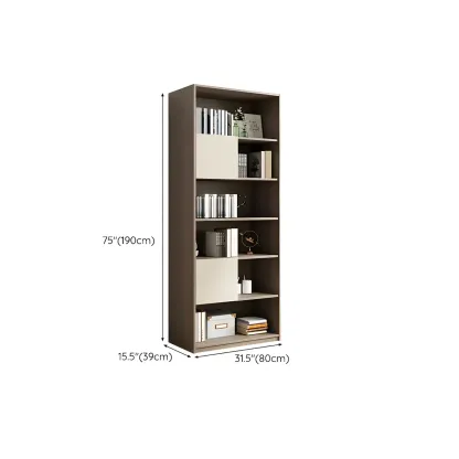 75" Modern Wood Bookshelf with Cabinet and Drawers Image - 11