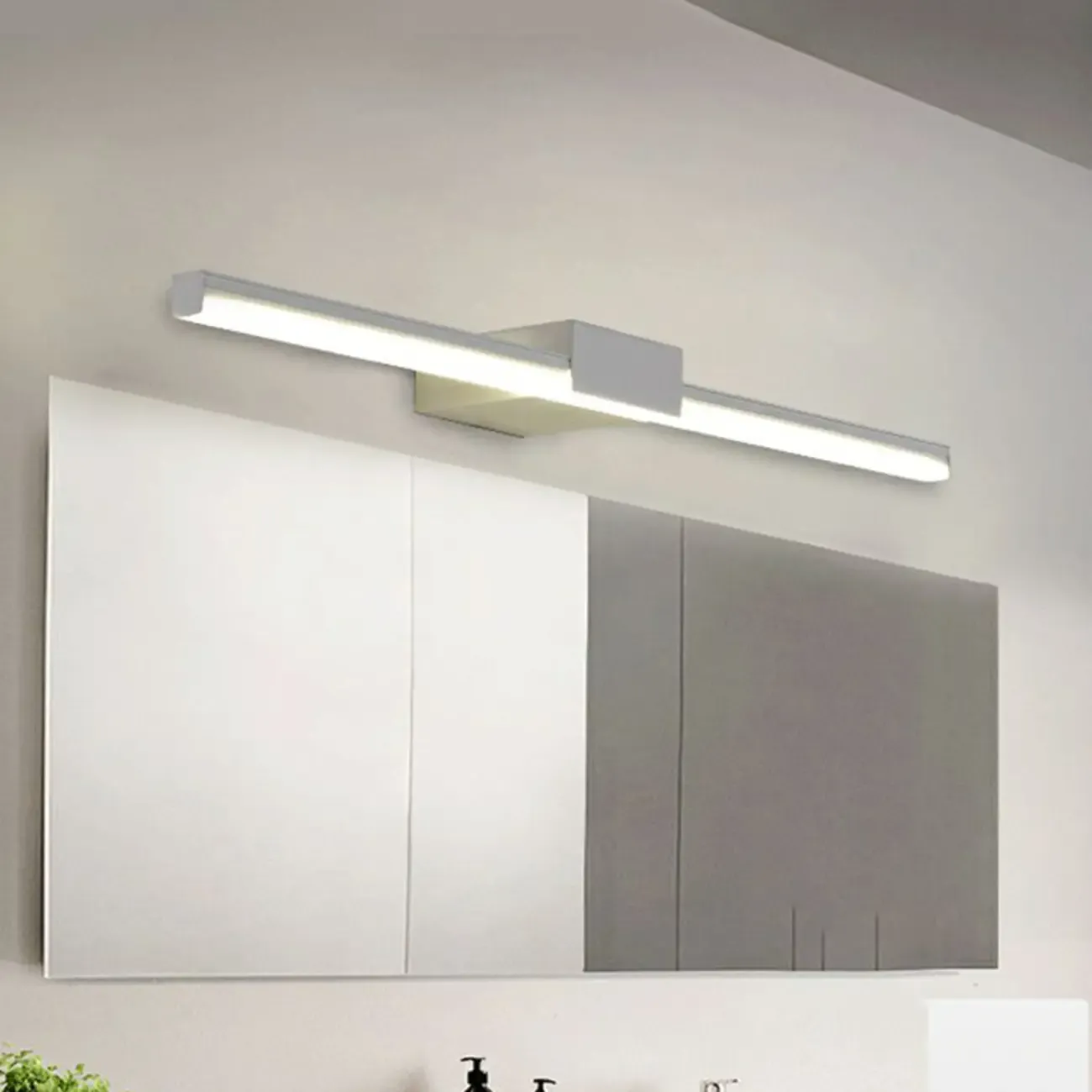 Modern Simple Linear Vanity Wall Lights with Acrylic Shade Image - 1