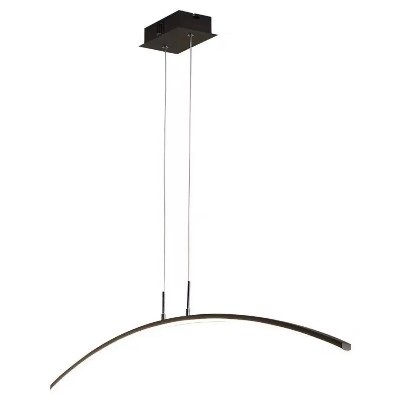 Black Linear Silica Gel Island Pendant Light Arch Shaped LED Image - 7