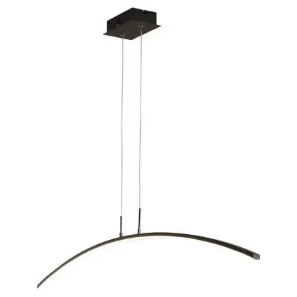 Black Linear Silica Gel Island Pendant Light Arch Shaped LED Image - 7