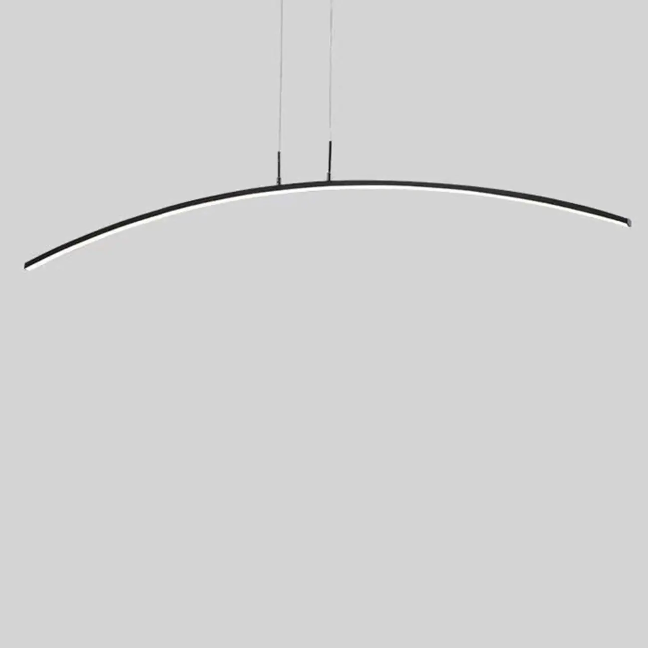 Black Linear Silica Gel Island Pendant Light Arch Shaped LED Image - 8 | homeyfad