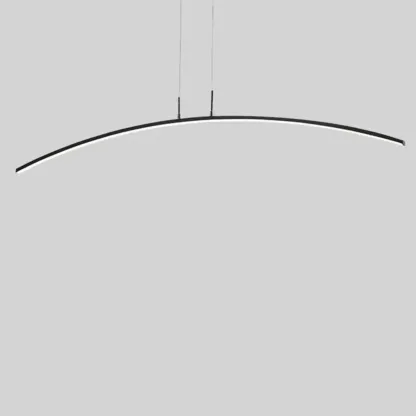 Black Linear Silica Gel Island Pendant Light Arch Shaped LED Image - 8