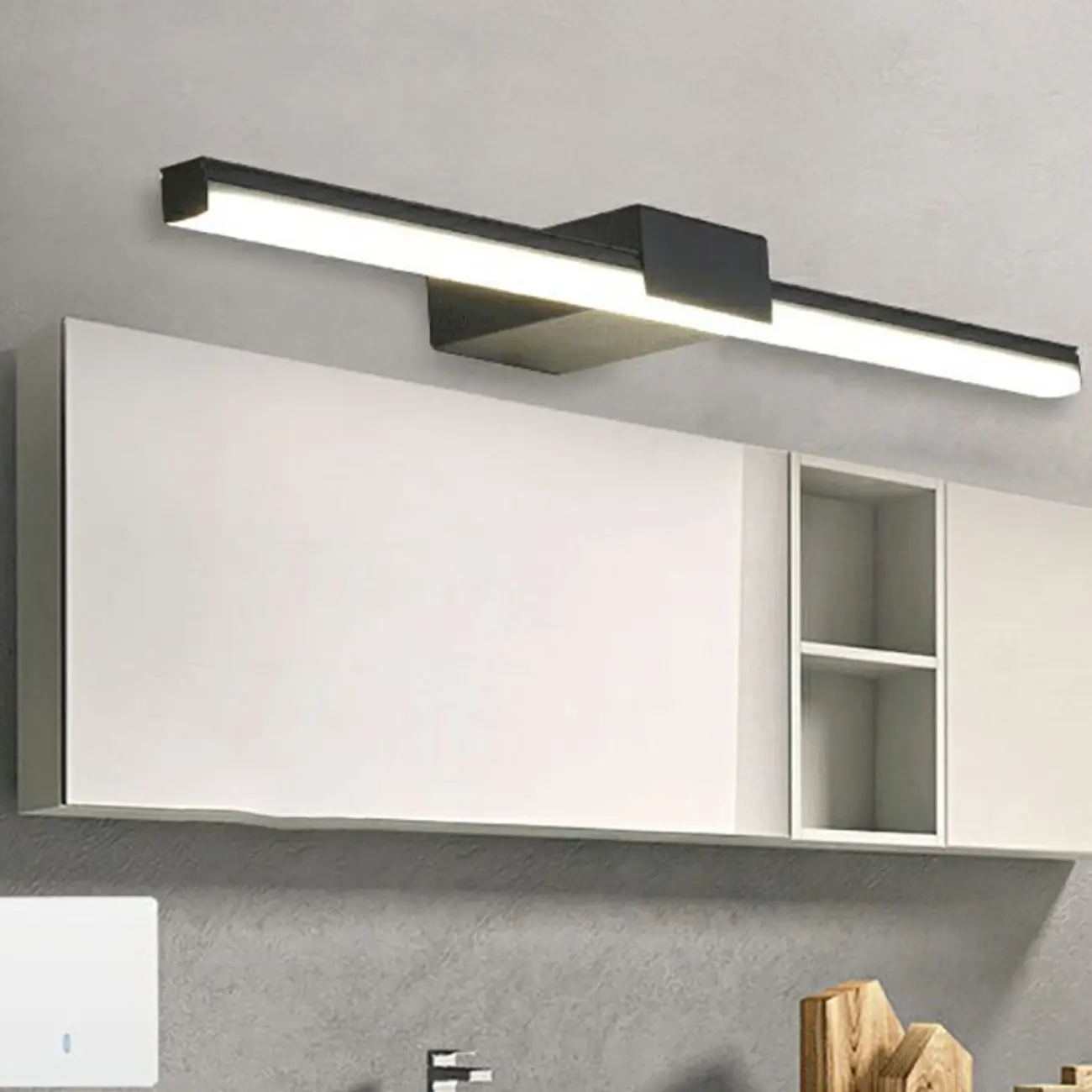 Modern Simple Linear Vanity Wall Lights with Acrylic Shade Image - 4 | homeyfad