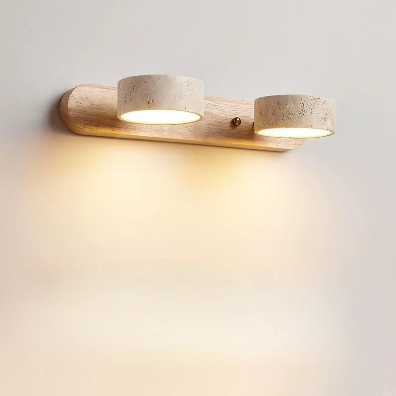 Simplistic Geometric Vanity Wall Light with Beige LampShade  Image - 8 | homeyfad