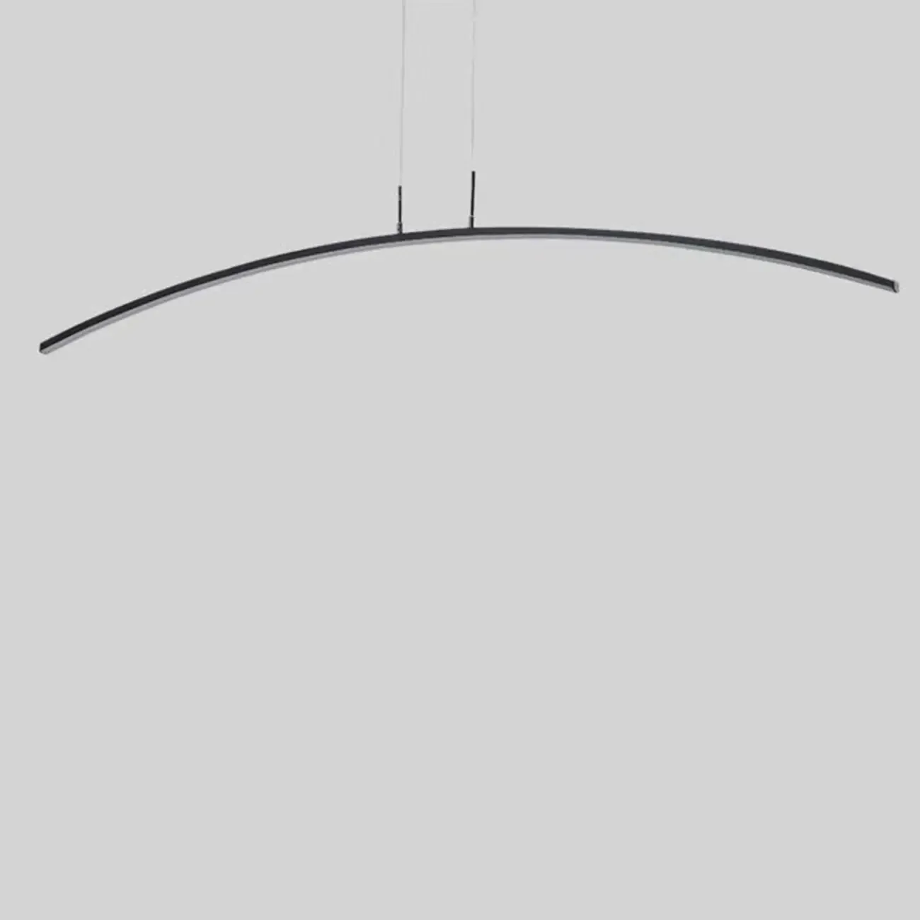 Black Linear Silica Gel Island Pendant Light Arch Shaped LED Image - 9