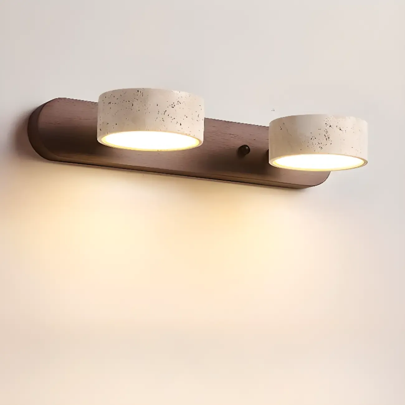 Simplistic Geometric Vanity Wall Light with Beige LampShade Image - 9