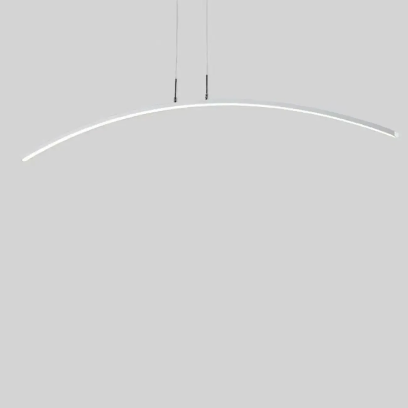 Black Linear Silica Gel Island Pendant Light Arch Shaped LED Image - 10