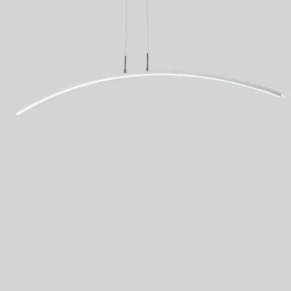 Black Linear Silica Gel Island Pendant Light Arch Shaped LED Image - 10