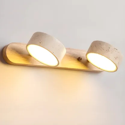 Simplistic Geometric Vanity Wall Light with Beige LampShade  Image - 11