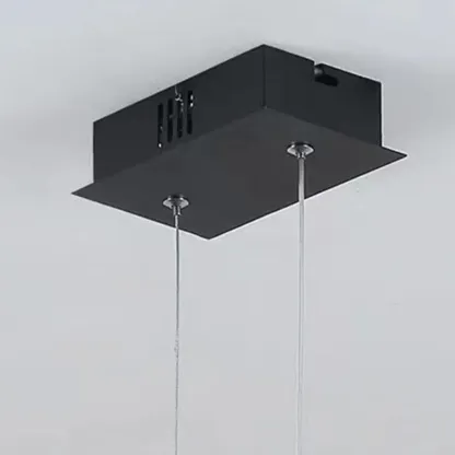 Black Linear Silica Gel Island Pendant Light Arch Shaped LED Image - 13