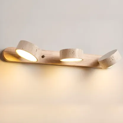 Simplistic Geometric Vanity Wall Light with Beige LampShade  Image - 13