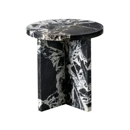 Round Antique Marble Coffee Table Image - 5