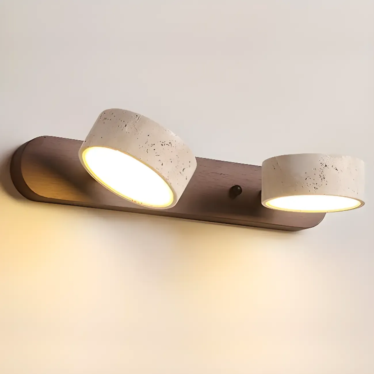 Simplistic Geometric Vanity Wall Light with Beige LampShade Image - 14