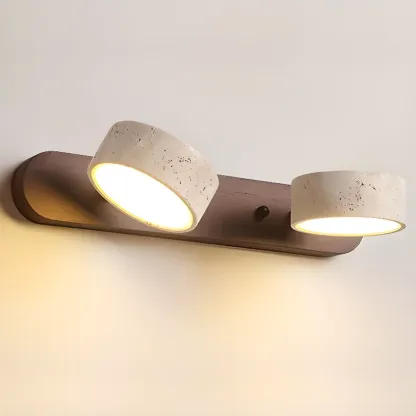 Simplistic Geometric Vanity Wall Light with Beige LampShade  Image - 14