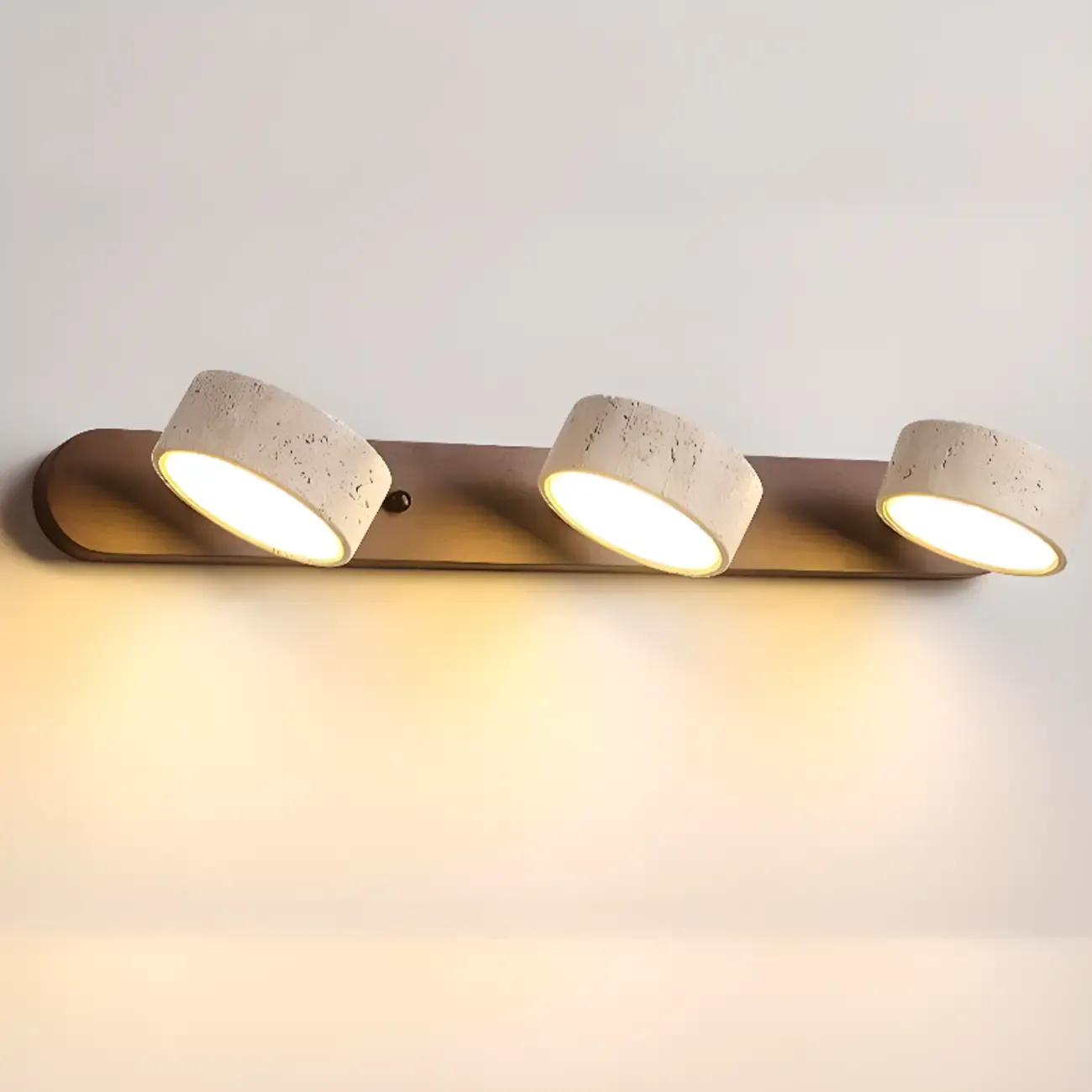 Simplistic Geometric Vanity Wall Light with Beige LampShade Image - 15