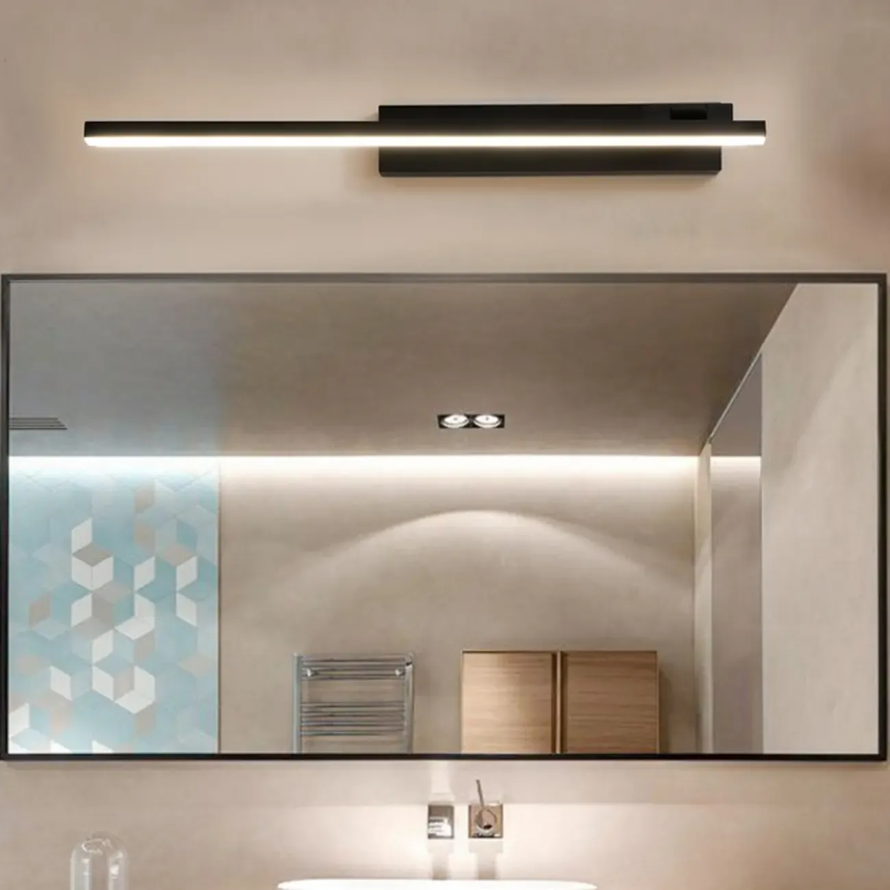 Simplistic Linear Strip Vanity Lights for Bathroom Image - 1