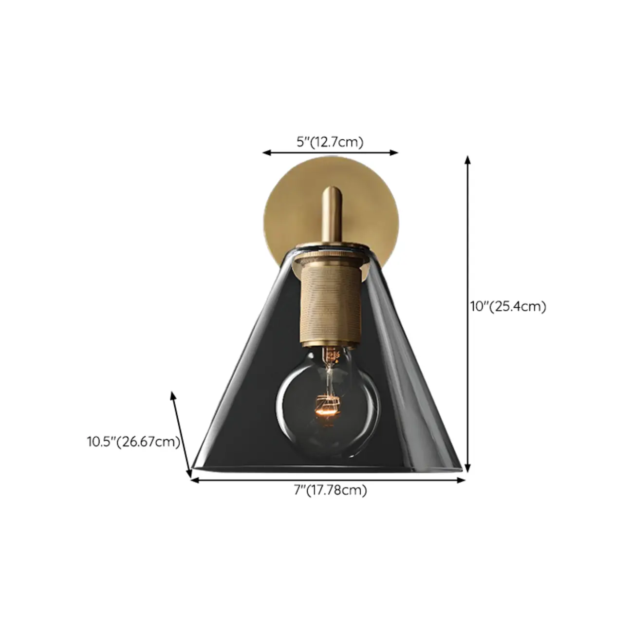 Versatile Bathroom Mini Vanity Light with Clear Glass Shade #size